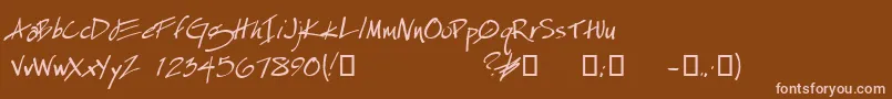 EspecialKayDemo Font – Pink Fonts on Brown Background