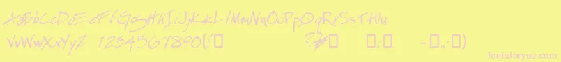 EspecialKayDemo Font – Pink Fonts on Yellow Background