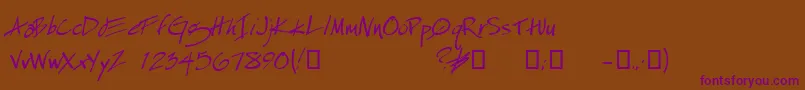 EspecialKayDemo Font – Purple Fonts on Brown Background