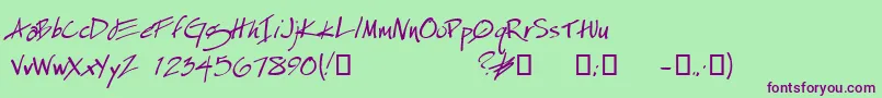 EspecialKayDemo Font – Purple Fonts on Green Background