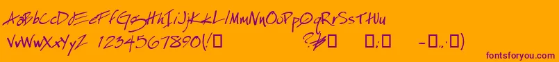 EspecialKayDemo Font – Purple Fonts on Orange Background