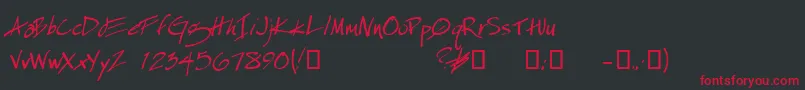 EspecialKayDemo Font – Red Fonts on Black Background