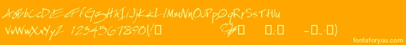 EspecialKayDemo Font – Yellow Fonts on Orange Background