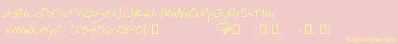 EspecialKayDemo Font – Yellow Fonts on Pink Background