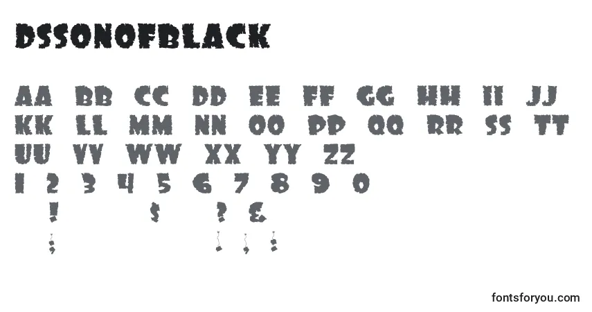 Czcionka Dssonofblack – alfabet, cyfry, specjalne znaki