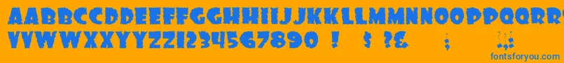 フォントDssonofblack – オレンジの背景に青い文字