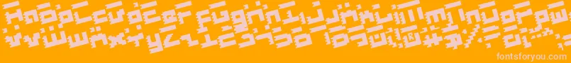 Fonte RoidRageRotate – fontes rosa em um fundo laranja