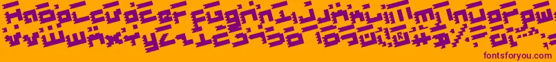 フォントRoidRageRotate – オレンジの背景に紫のフォント