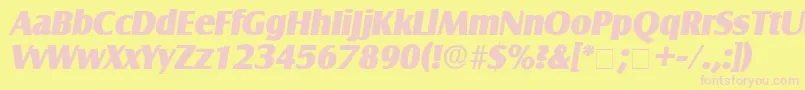 NautoDisplaySsiItalic Font – Pink Fonts on Yellow Background