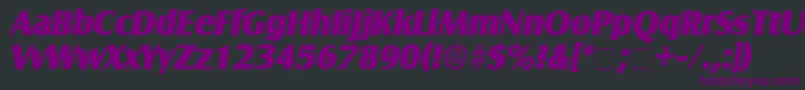 Шрифт NautoDisplaySsiItalic – фиолетовые шрифты на чёрном фоне