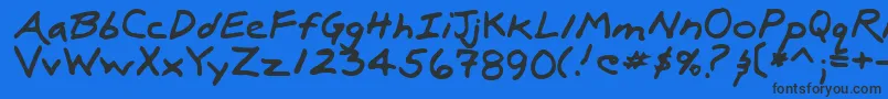 LuxRegular-fontti – mustat fontit sinisellä taustalla