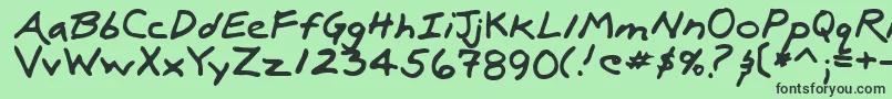 LuxRegular Font – Black Fonts on Green Background