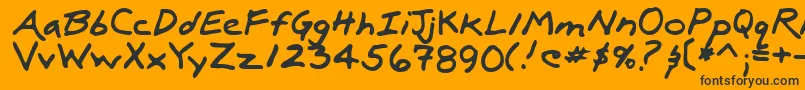 LuxRegular-fontti – mustat fontit oranssilla taustalla