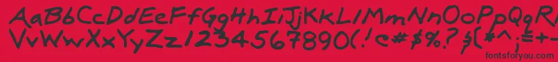 LuxRegular Font – Black Fonts on Red Background