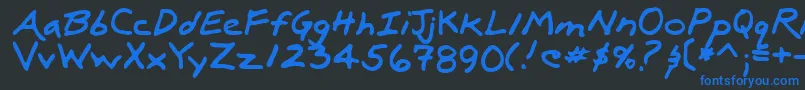 LuxRegular Font – Blue Fonts on Black Background