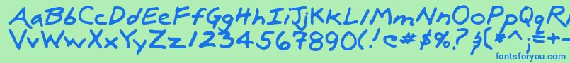 LuxRegular Font – Blue Fonts on Green Background