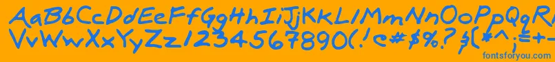 Шрифт LuxRegular – синие шрифты на оранжевом фоне