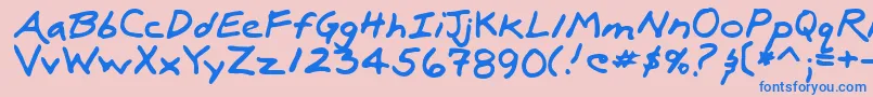 LuxRegular Font – Blue Fonts on Pink Background