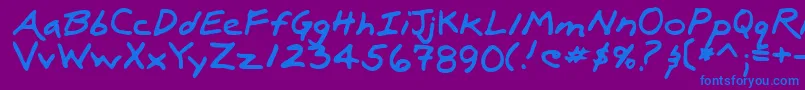 LuxRegular Font – Blue Fonts on Purple Background
