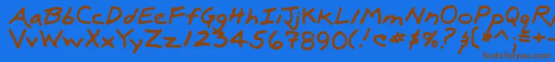 LuxRegular-Schriftart – Braune Schriften auf blauem Hintergrund