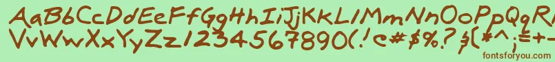 Шрифт LuxRegular – коричневые шрифты на зелёном фоне