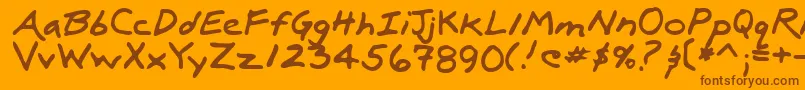 LuxRegular-fontti – ruskeat fontit oranssilla taustalla