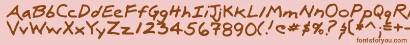 LuxRegular-fontti – ruskeat fontit vaaleanpunaisella taustalla