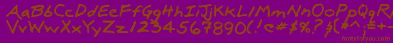 LuxRegular-Schriftart – Braune Schriften auf violettem Hintergrund