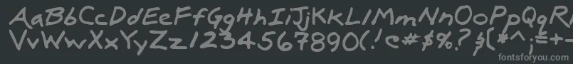 LuxRegular-fontti – harmaat kirjasimet mustalla taustalla