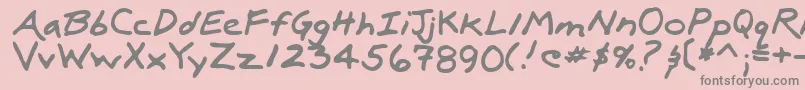 LuxRegular-fontti – harmaat kirjasimet vaaleanpunaisella taustalla
