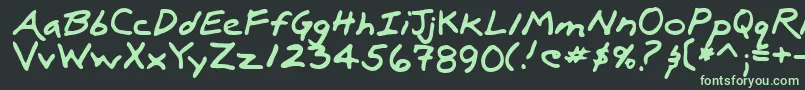 LuxRegular Font – Green Fonts on Black Background