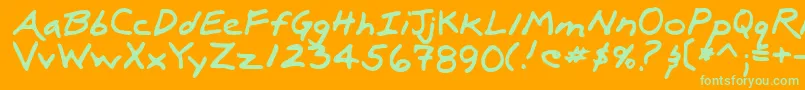 LuxRegular Font – Green Fonts on Orange Background
