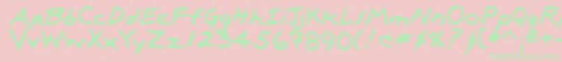 LuxRegular Font – Green Fonts on Pink Background