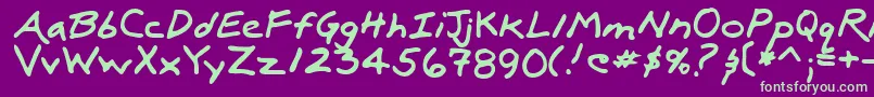 LuxRegular Font – Green Fonts on Purple Background