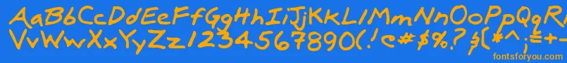 LuxRegular Font – Orange Fonts on Blue Background