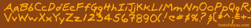 LuxRegular-fontti – oranssit fontit ruskealla taustalla