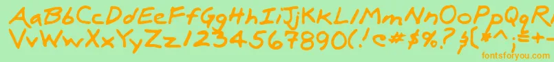 LuxRegular-Schriftart – Orangefarbene Schriften auf grünem Hintergrund