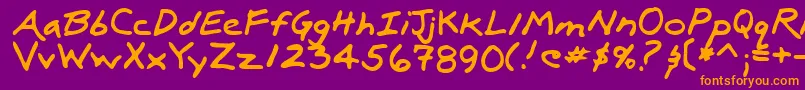 LuxRegular Font – Orange Fonts on Purple Background