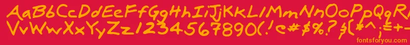 LuxRegular Font – Orange Fonts on Red Background