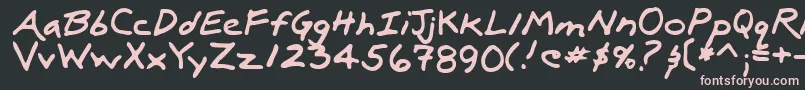 LuxRegular-fontti – vaaleanpunaiset fontit mustalla taustalla