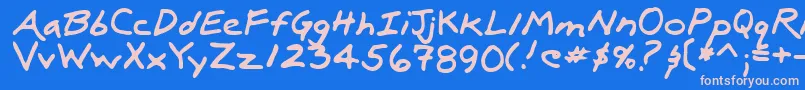 LuxRegular Font – Pink Fonts on Blue Background