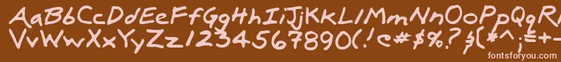 LuxRegular-fontti – vaaleanpunaiset fontit ruskealla taustalla