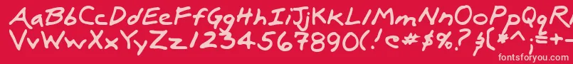 LuxRegular Font – Pink Fonts on Red Background