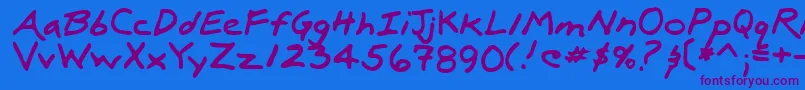 LuxRegular Font – Purple Fonts on Blue Background