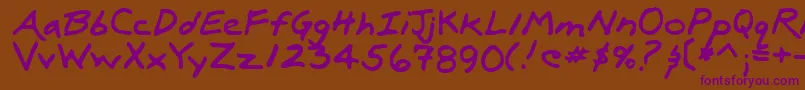 LuxRegular Font – Purple Fonts on Brown Background