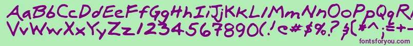 LuxRegular Font – Purple Fonts on Green Background