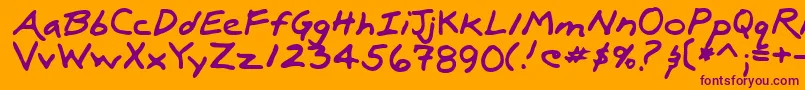LuxRegular-fontti – violetit fontit oranssilla taustalla