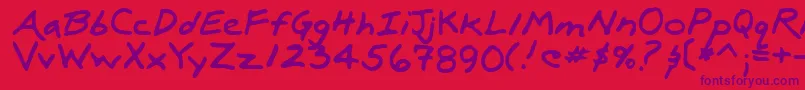LuxRegular Font – Purple Fonts on Red Background