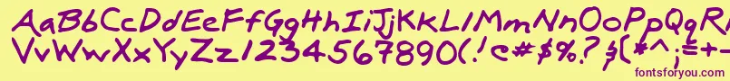 LuxRegular-Schriftart – Violette Schriften auf gelbem Hintergrund