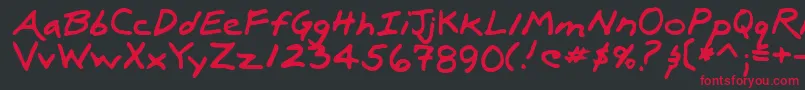 LuxRegular Font – Red Fonts on Black Background